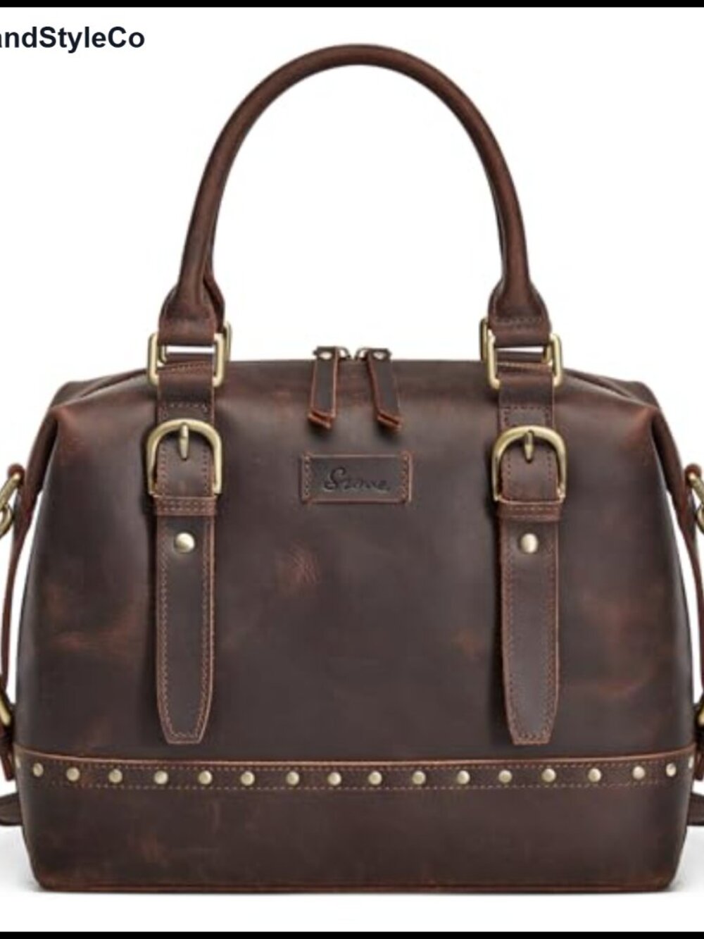 Top Grain Crazy Horse Leather Crossbody Bag Doctor Style Fits 12.9" Tablet